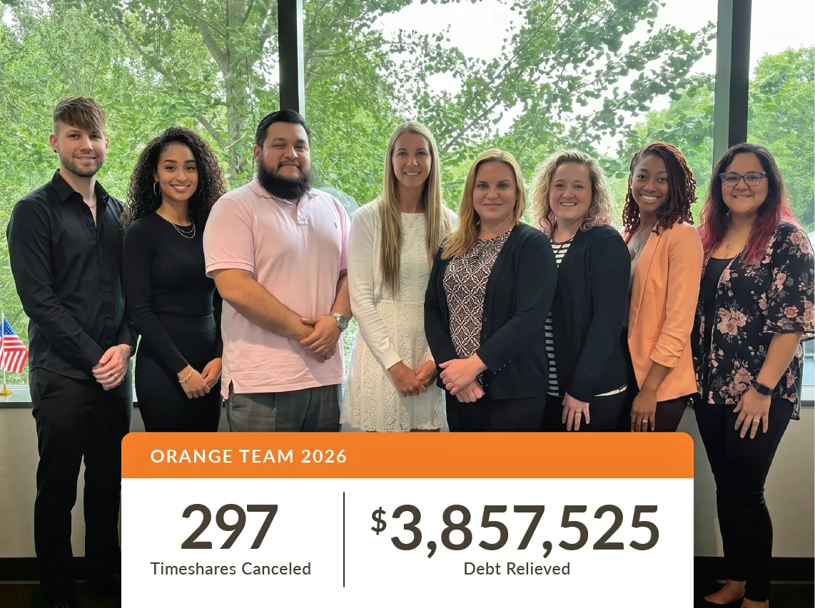 Wesley Financial Group Orange Team 2026: 297 timeshares canceled, $3,857,525 in debt relieved